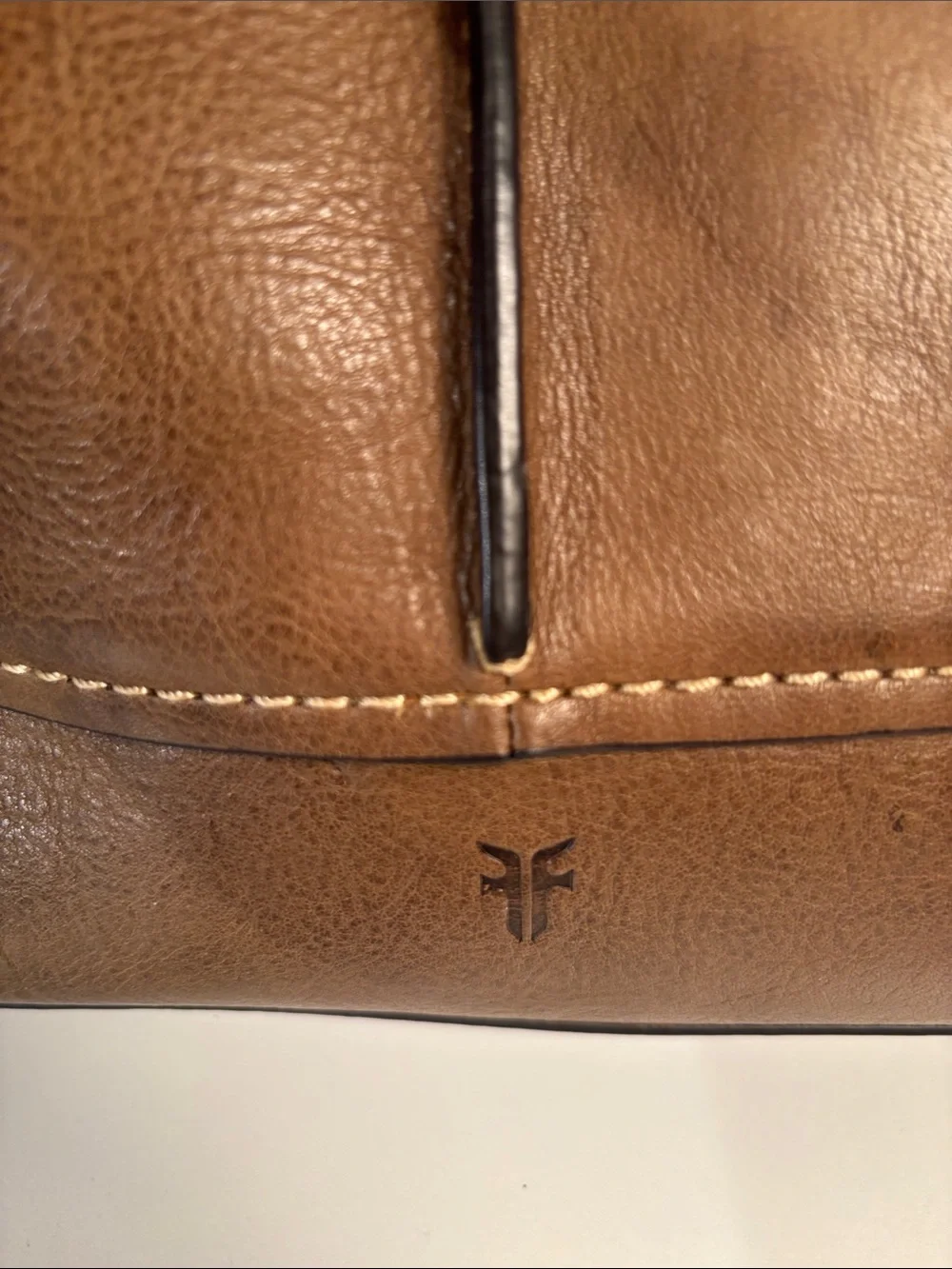 Frye Brown Leather Tote with Orange Interior - Picture 2 of 9